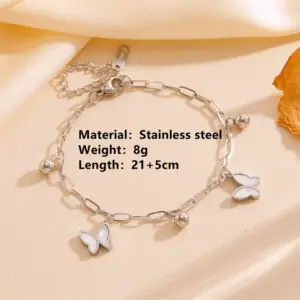 Steel Butterfly Anklet