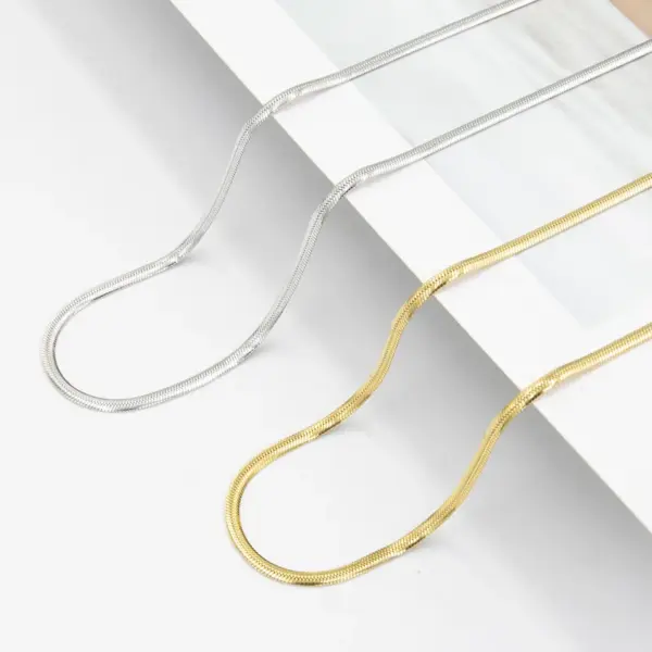 Wholesale Hip-hop Solid Color Stainless Steel Polishing Necklace