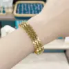 Wholesale Simple Style Commute Geometric Grain 18K Gold Plated Gold Plated 304 Stainless Steel Wholesale Bangle