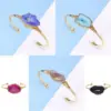 Wholesale Simple Style Irregular Geometric Natural Stone Copper Natural Stone Agate Bangle In Bulk