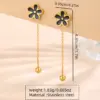 Wholesale 201 Stainless Steel 304 Stainless Steel Plastic Flower Ion Plating (IP) 18K Gold Plated Classic Style Waterproof Non Tarnish Multicolor-Golden Yellow Drop Earrings