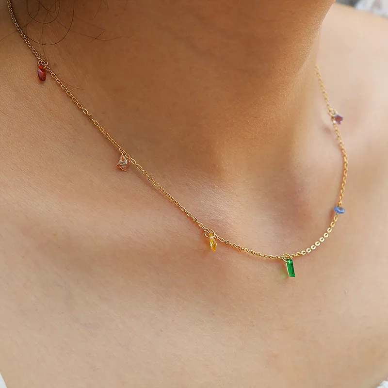 Wholesale Ion Plating (IP) Geometric 304 Stainless Steel Glam Cute Shiny Waterproof Non Tarnish 304 Stainless Steel Necklace