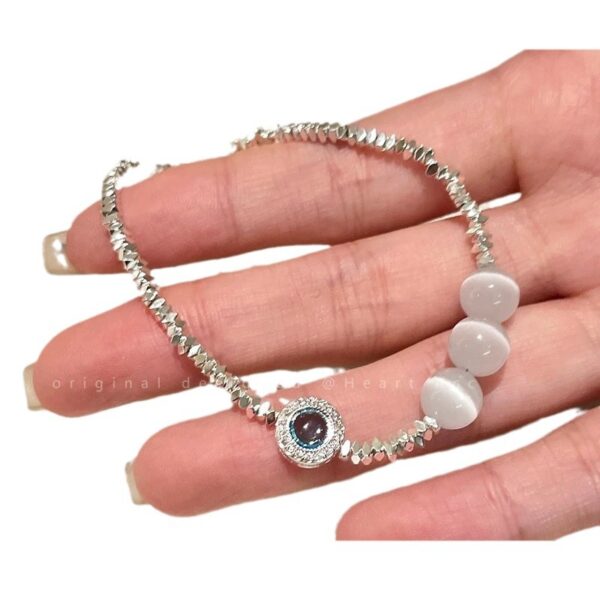 oly-96aeae4f4b124314e408833c744bde2f Wholesale Undersea and Starry Sky Natural Cat's Eye Shattered Sier Beaded Bracelet Light Luxury High-end Celebrity Bracelet Internet Celebrity Elegant Women