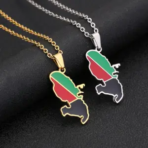 PVD Coated 18K Gold Plated Map 201 Stainless Steel 304 Stainless Steel Casual Ethnic Style Keychain Necklace