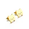 Wholesale PVD Coated 18K Gold Plated Geometric Titanium Steel Fashion Waterproof Non Tarnish Earrings
