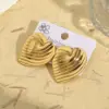 Wholesale 1 Pair/Package Casual Modern Style Simple Style Triangle Red Heart Rectangle Handmade Polishing Plating 201 Stainless Steel Imitation Gold Earrings