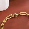 Wholesale Casual Simple Style U Shape 304 Stainless Steel 18K Gold Plated Bracelets In Bulk