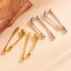 Wholesale 18K Real Gold Plated 304 Stainless Steel PVD Coated Rhinestones Solid Color Simple Style Drop Earrings For Women's
