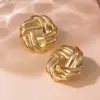 1 Pair French Style Classic Style Geometric Round Hollow Out 304 Stainless Steel Imitation Gold Electroplating Ear Studs