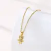 Water Plating Vacuum Plating Real Gold Plated 18K Gold Flower Dragonfly Butterfly 304 Stainless Steel Titanium Steel Simple Style Waterproof Non Tarnish 201 Stainless Steel Pendant Necklace
