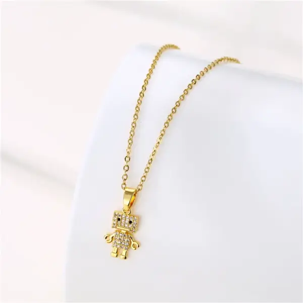 Water Plating Vacuum Plating Real Gold Plated 18K Gold Flower Dragonfly Butterfly 304 Stainless Steel Titanium Steel Simple Style Waterproof Non Tarnish 201 Stainless Steel Pendant Necklace