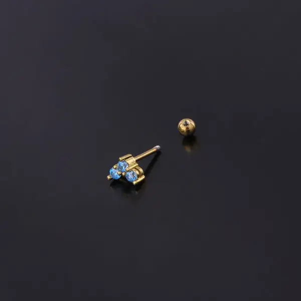 Copper Artificial Gemstones Ear Cartilage Rings & Studs Heart Waterproof Non Tarnish Surgical Steel Women'S
