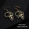 Wholesale Water Plating 18K Gold Plated Cross Map Stainless Steel Simple Style Earrings