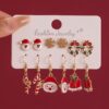 Wholesale Christmas Long Oil-dropping Bell Snowflake Christmas Earrings suit