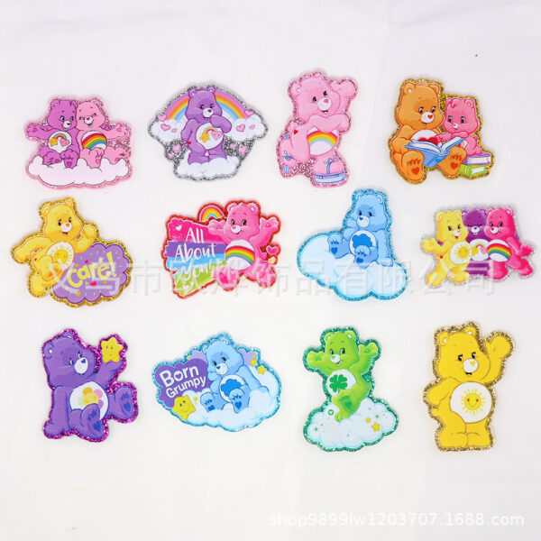 Wholesale New Cartoon Rainbow Personality Candy Bear Bag Jewelry Acrylic Pin Croud DIY Patch