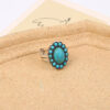 Wholesale Fashionable Bohemian Western Ethnic Style Turquoise Carved Feather Ring Fashion Personalized Ring