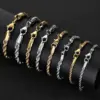 1 Piece Hip-hop Twist Stainless Steel Plating Bracelets