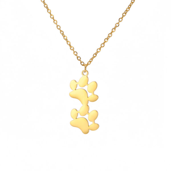 oly-96c715dfc7bdc35fafad5178af43333a Wholesale Cute cartoon fashion continuous cat claw beast footprints pendant clavicle jewelry women's all-match jewelry stainless steel necklace