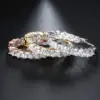 Wholesale New Zircon Thin Female European And American Copper Gold-plated Fashion Copper Earrings