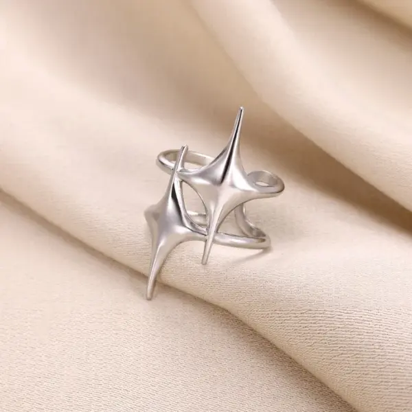 Wholesale PVD Coated Real Gold Plated Geometric 304 Stainless Steel Nordic Style Hip-Hop Classic Style Waterproof Non Tarnish Open Rings