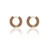 Wholesale PVD Coated Real Gold Plated 18K Gold Round 304 Stainless Steel Fashion Waterproof Non Tarnish Hoop Earrings