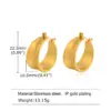 Wholesale PVD Coated Real Gold Plated 18K Gold Solid Color 201 Stainless Steel Simple Style Waterproof Non Tarnish Earrings