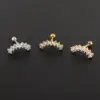 Simple Style Solid Color Stainless Steel Inlay Zircon Ear Studs 1 Piece