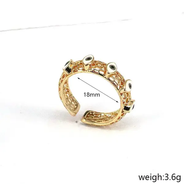 Wholesale Retro Devil's Eye Copper Gold Plated Open Ring 1 Piece