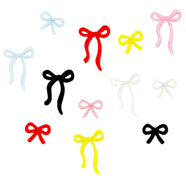 Wholesale Zhinuo computer embroidered logo bow self-adhesive clothing patch clothing diy embroidered paste selection embroidered cloth paste