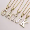 304 Stainless Steel Titanium Steel 18K Gold Plated Simple Style Plating Inlaid Shell Letter Shell