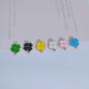 Wholesale Lucky Four-leaf Clover Oil Dropping Alloy Charms