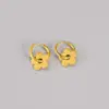 Wholesale 1 Pair Japanese Style Flower Plating Titanium Steel Drop Earrings