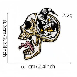 Colorful landscape skull cloth sticker 3#