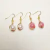 Wholesale 1 Pair Ethnic Style Geometric Copper Inlay Crystal Freshwater Pearl 18k Gold Plated Drop Earrings