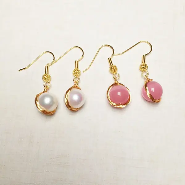 Wholesale 1 Pair Ethnic Style Geometric Copper Inlay Crystal Freshwater Pearl 18k Gold Plated Drop Earrings