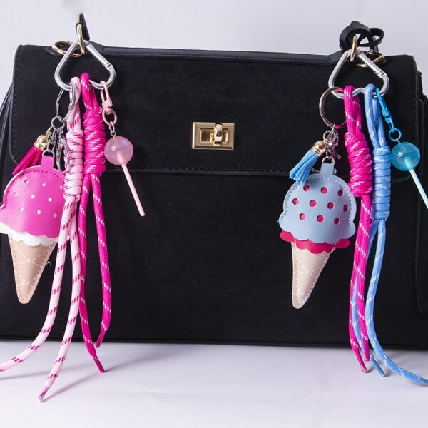 Wholesale Ice cream pendant mini lollipop bag charm