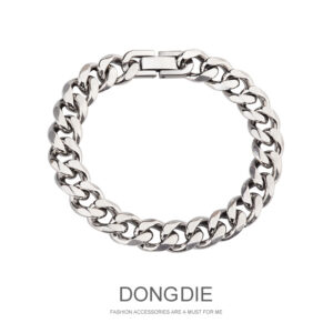 Wholesale Cross-border Cuban Bracelet High-grade Titanium Steel Trendy Simple Internet Celebrity Hip-hop Street Couple Bracelet Chain for Boys and Girls