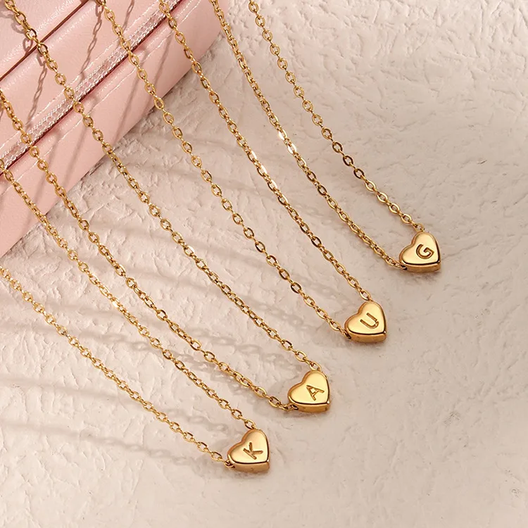 Wholesale Fashion Letter Stainless Steel Gold Plated Pendant Necklace