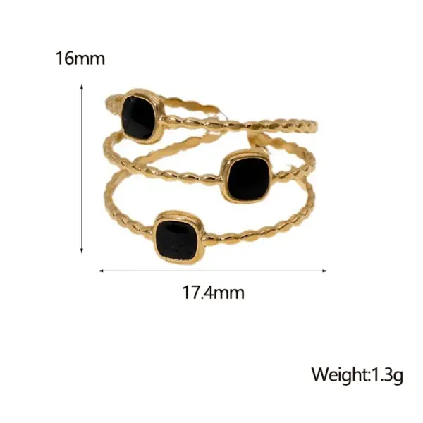 PVD Coated Real Gold Plated 18K Gold Geometric 304 Stainless Steel Simple Style Classic Style Waterproof Non Tarnish Open Rings