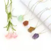 Wholesale Simple Style Geometric Alloy Natural Stone Knitting Pendant Necklace