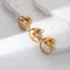 Wholesale Jewelry Simple Style Geometric 304 Stainless Steel 14K Gold Plated Plating Stainless Steel Rings