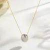 Wholesale Vacuum Electroplating (In Furnace) Plated 18K Real Gold Vintage Style Round Heart-shaped Flower 304201 Stainless Steel Women's Necklace