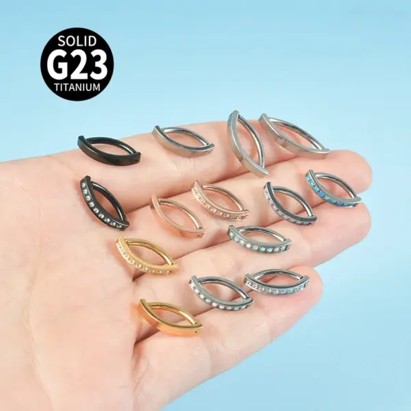 Wholesale 1 Piece Belly Rings Simple Style Geometric G23 Titanium Buckle Synthetic Opal Zircon