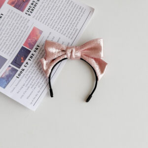 Pink metallic luster satin headband