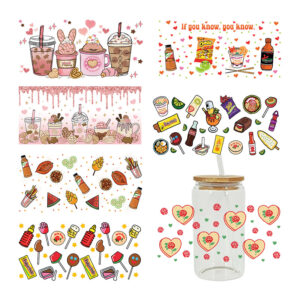 Wholesale UV transfer sticker glass crystal label Crystal sticker cross-border special sticker for 16oz glass cup 23cmX11cm