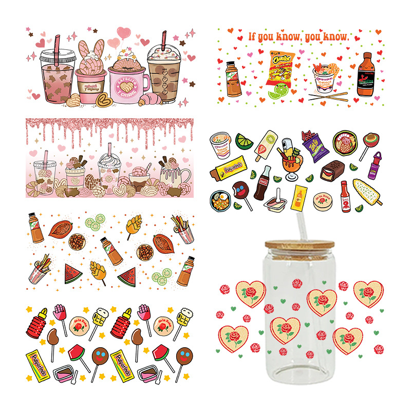 Wholesale UV transfer sticker glass crystal label Crystal sticker cross-border special sticker for 16oz glass c 23cmX11cm