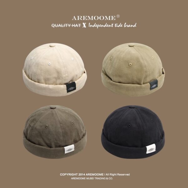 Wholesale Women's Japanese-style all-match Street hat, Four Seasons brimless hat, Retro Dome hip hop hat
