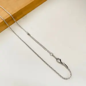 2mm Steel Color Hemp Flowers Chain / 60 5cm Extension Chain