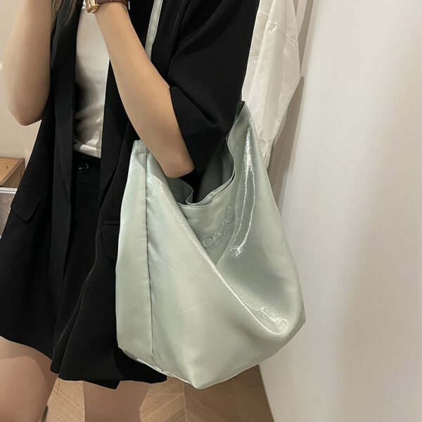 Wholesale South Korea New Silk Double-Sided Tote Bag Women's 2024 Niche Design Shoulder Bag Ins Casual Commuter Bucket Bag