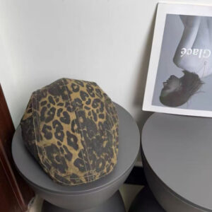 Brown leopard print - front cap / M (56-58cm) adjustable